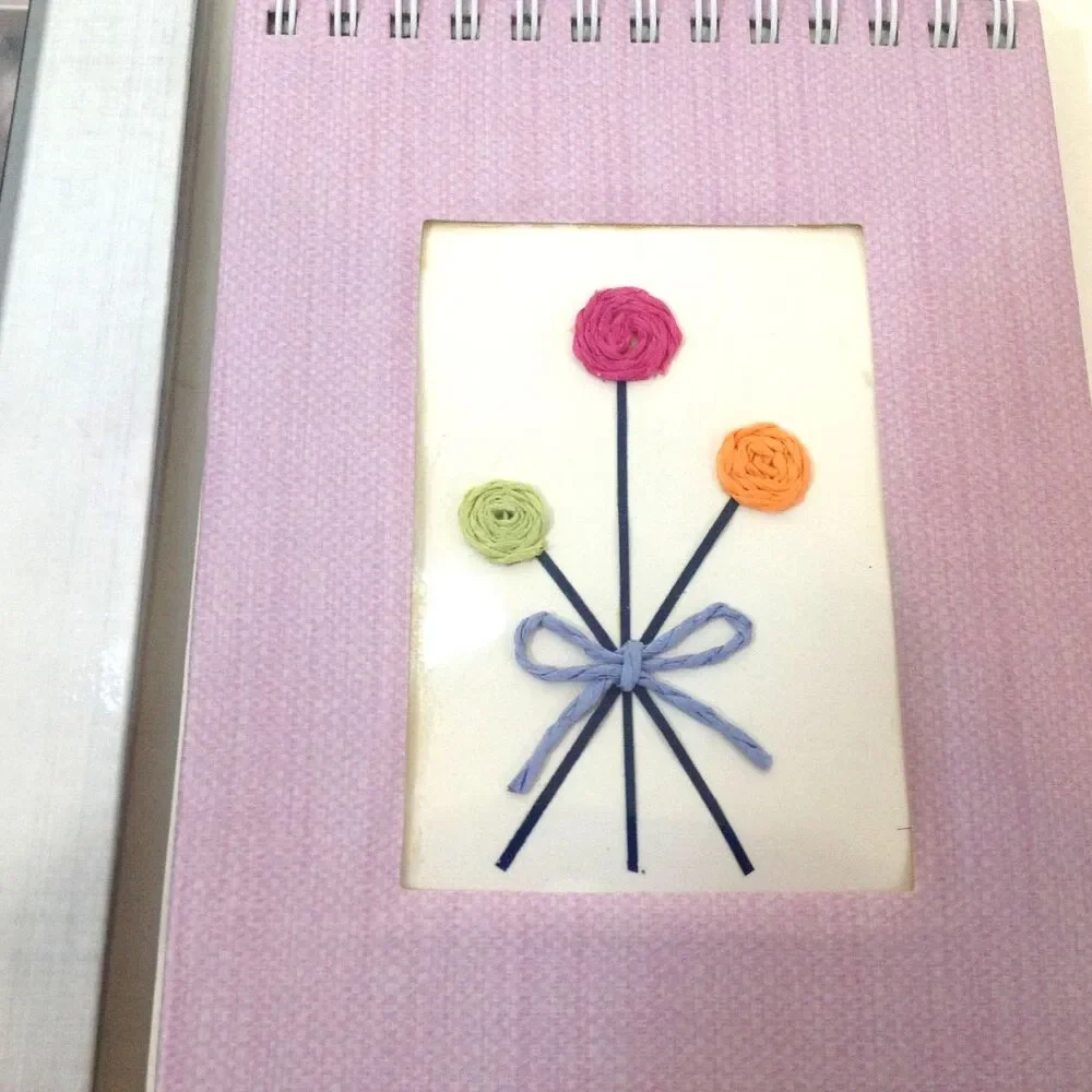 2 Nice Floral Blank Note Pads Spiral Markings By CR Gibson & BT Paper